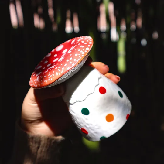 Mushroom hand-painted ceramic cup