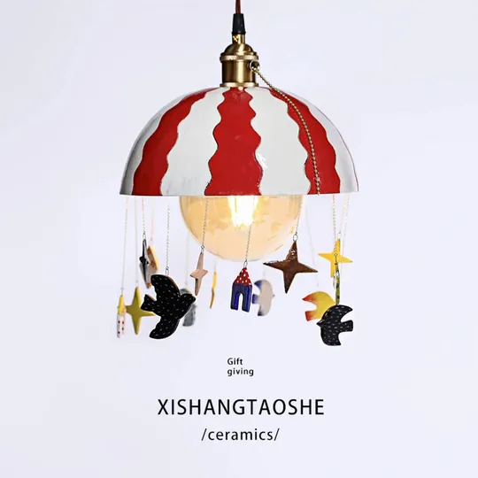 Umbrella ceramic pendant light