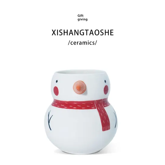 Cute snowman ceramic cup