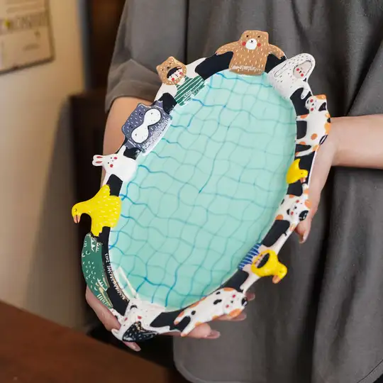Cute hand-painted ceramic plate
